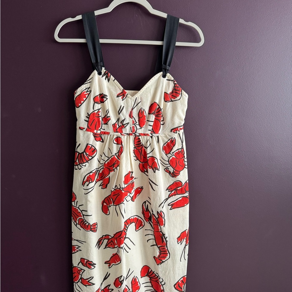 Anthropologie Lobster Print Dress